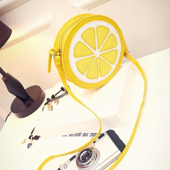 Purse handbag messenger bag yellow lemon fashion women fruit brand new - Picture 6 of 8